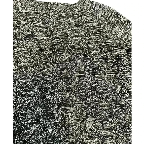 LANDS END Drifter Chunky Cable Knit Sweater Gray with White 100% Baumwolle - Picture 9 of 11